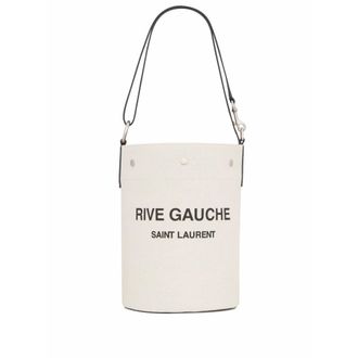 Saint Laurent Bucket Bags, female, Beige, Size: ONE SIZE Rive Gauche Bucket Bag