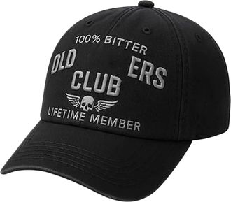 Generic Old F*ckers Club Baseball Cap, Old Club Hat, 100% Bitter Life time Member, Adjustable Distressed Black Funny Hat for Seniors Men Women