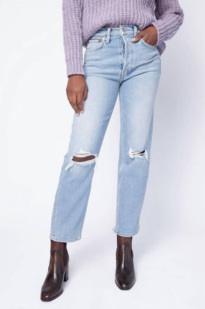Re/Done 70S Stove Pipe Jeans In Light Destroyed