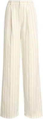 Ralph Lauren STRIPED LINEN-BLEND WIDE-LEG PANT