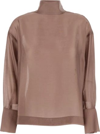 Rame high-neck shell blouse - Neutrals