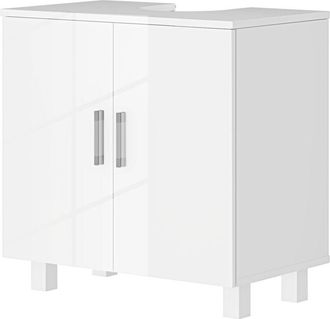 HOMCOM Mobile Sottolavabo con Ripiano Centrale a 2 Ante in MDF 60x35x60cm Bianco