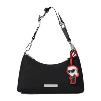 Karl Lagerfeld Ikon Nylon Schoudertas - Dames - Tassen - Zwart - Maat: ONE Size Nylon