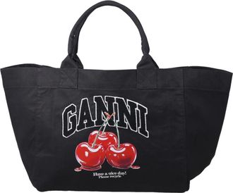 Ganni Dames, Tassen, Zwart, Maat: ONE Size Katoen