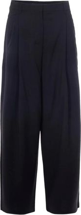Max Mara Wijde broek - Dames - Wijde Broeken - Blauw - 2XS - Wol - Broeken