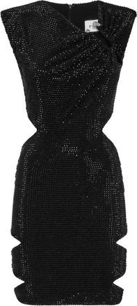 Philipp Plein Mini Jurk Crystal - Dames - Feestkleedjes - Zwart - S - Polyester - Kleedjes