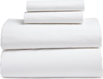 Nordstrom Organic Cotton Percale Sheet Set in White at Nordstrom, Size California King