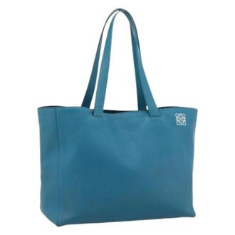 Loewe Pre-owned Tote Bag - Dames - Vintage Shopper - Blauw - ONE Size - Leer - Vintage