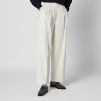 Dunst Ivory double-pleat trousers in cotton blend
