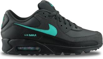 Nike Mens AIR MAX 90 Sneaker, Dk Smoke Grey Clear Jade II Black White, 10 UK