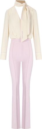 Elisabetta Franchi TUTA IN GEORGETTE BURRO QUARZO ELISABETTA FRANCHI