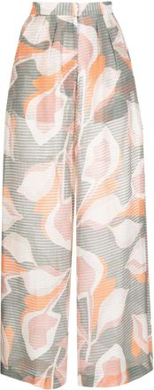 Bambah Gana abstract-print trousers - women - Fabric - 10 - Green