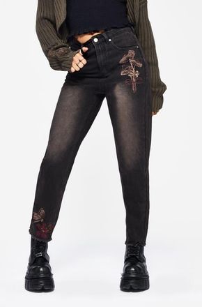 Disturbia High-Waisted Ankle Jeans in Black at Nordstrom, Size 14