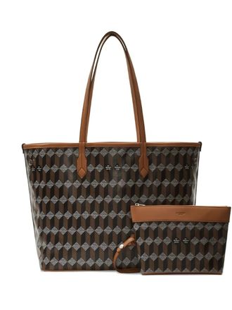Au Départ No.47 shopper met geometrische print - Bruin