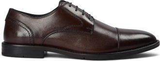PAUL ANDREW Heren Formele Derby Schoenen van Donkerbruin Gepolijst Leer - Regent