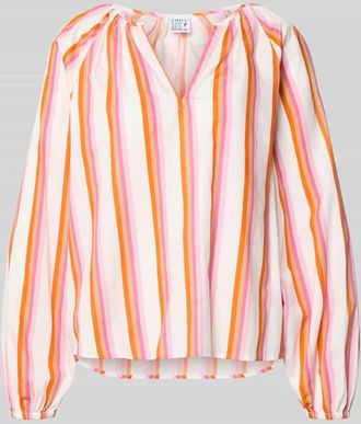 Emily van den Bergh Regular Fit Bluse mit Raffungen in Koralle, Gr&ouml;&szlig;e 36