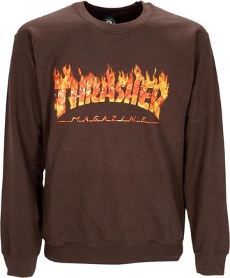 Thrasher Donkere Chocolade Crewneck Sweatshirt - Heren - Sweatshirts - Bruin - M - Katoen - Hoodies & sweatvesten