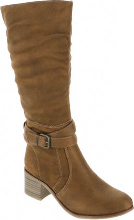 Blowfish Women Binda Heeled Boots In Rust Oiled Vegan Suede
