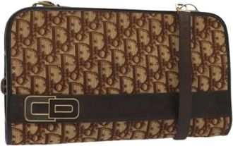 Dior Pre-owned Cross Body Bags, female, Brown, Size: ONE SIZE Pre-owned Trotter Canvas Shoulder Bag