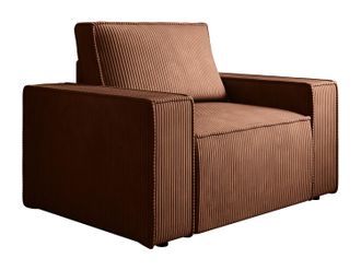 Vente-Unique Sill&oacute;n de pana terracota oscuro AMELIA