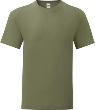 Fruit Of The Loom Fruit of the Loom Iconisch T-shirt voor heren (set van 5) (Klassiek Olijfgroen)