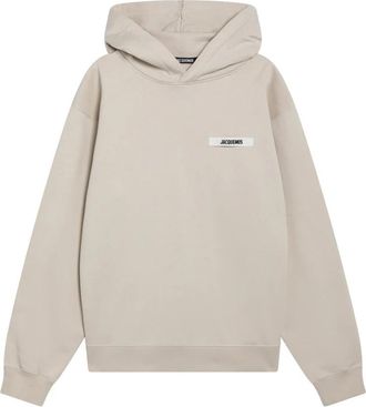 Jacquemus Le Hoodie Gros Grain - Heren - Hoodies - Beige - M - Katoen - Hoodies & sweatvesten