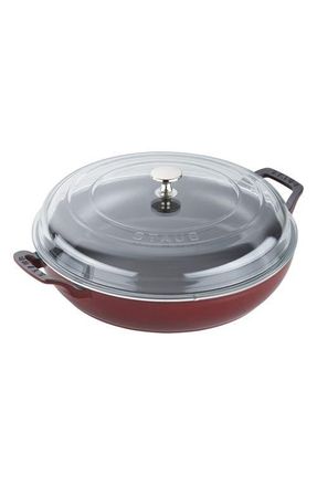Staub 3.5 Quart Enameled Cast Iron Braiser with Glass Lid in Grenadine at Nordstrom, Size 3.5 Qt