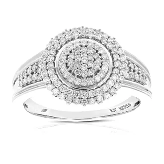 Vir Jewels 1/2 cttw Lab Grown Diamond Ring in Sterling Silver For Women