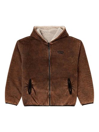 Diesel S-Bryan omkeerbaar jack met geborduurd logo - Bruin