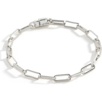Mint & Lily Open Link Paperclip Chain Bracelet in Silver at Nordstrom, Size 7.5