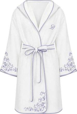 Blumarine Emanuela Badjas - Dames - Badjassen - Wit - S/M - Katoen - Nachtkleding