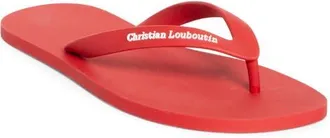 Christian Louboutin Logo Embossed Rubber Flip Flop in R251-Loubi at Nordstrom, Size 41