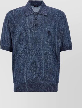Etro paisley collar polo shirt