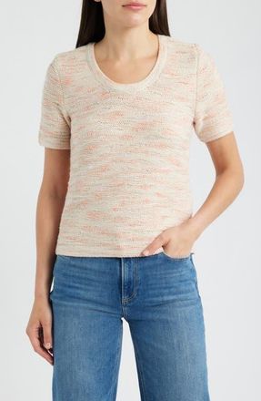 Nic+Zoe Wave Stitch Cotton Blend Sweater in Pink Multi at Nordstrom, Size Xx-Large