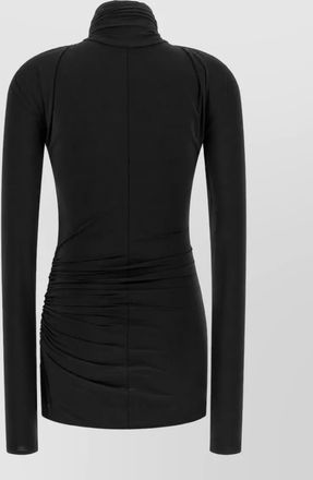 Entire studios draped high-neck long-sleeve top