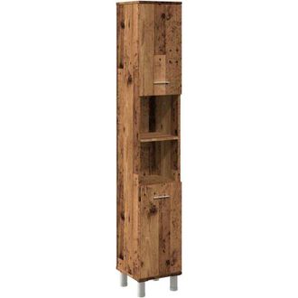 vidaXL Armario de baño madera contrachapada envejecida 30x30x179 cm Vidaxl