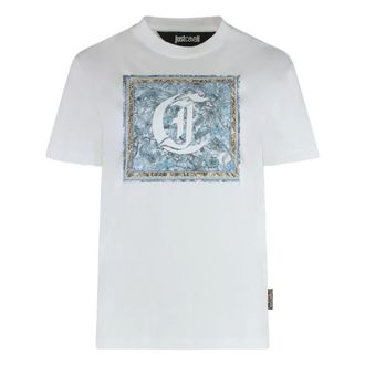Just Cavalli T-Shirts, female, White, Size: XS T-shirt with print