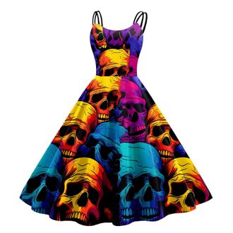 Generic Halloween Costumes Woman 2025 Vintage 50s Black Cat Sleeveless V Neck Audrey Hepburn Spaghetti Straps Festive Rockabilly Cocktail Dresses Midi Retro W