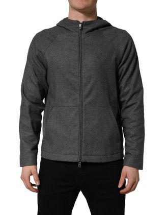Dolce & Gabbana Cotton Blend Zip Hoodie - Gray