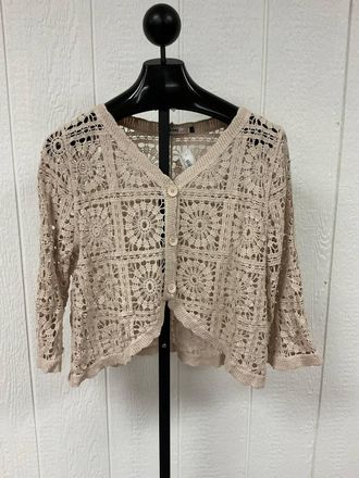 Origami Jewellery Womens Crochet Cardigan In Taupe