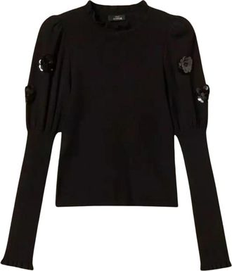 Twinset Ronde hals gebreid - Dames - Ronde hals truien - Zwart - M - Polyester - Truien & Vesten
