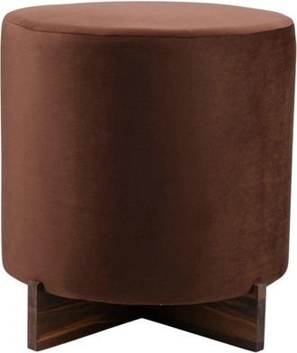 Sagebrook Home 18In Modern Velvet Ottoman With Wood Base
