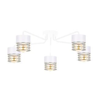 Netlighting Royal Multi Arm Semi Flush Ceiling Light White Gold 70cm 5x E27