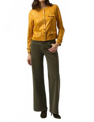 Joseph Ribkoff Foiled Faux Suede Jacket In Medallion