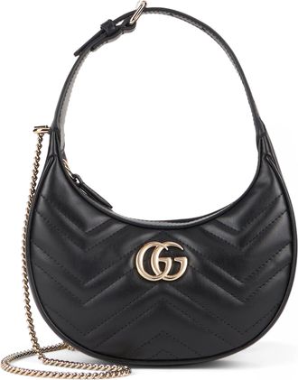 Gucci Womens Shoulder Bag Gg Marmont Leather Black Calf Skin
