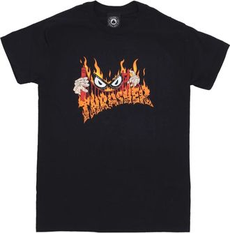 Thrasher Neckface Zwart Tee X Kunstwerk - Heren - T-shirts - Zwart - L - Katoen - Tops