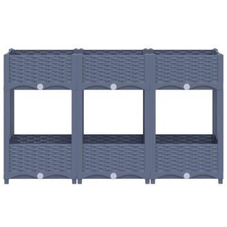 Berkfield Home Raised Bed 120x40x71 cm Polypropylene in Grey | Size: 120 x 40 x 71 cm