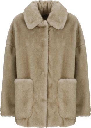 Herno Cappotto in morbida ecopelliccia - - Jackets - Donna - Beige - S