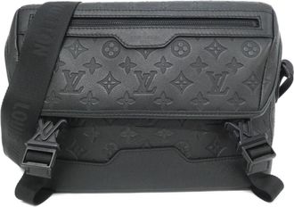 Louis Vuitton Monogram Shadow Black Leather Shoulder Bag (Pre-Owned)