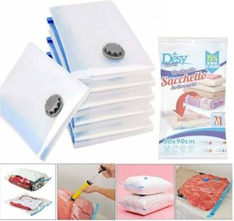 Trade Shop Trade Shop - 12 Sacchetti Sottovuoto Salvaspazio 90x60 Buste Sacco Salva Spazio Abiti Piumoni